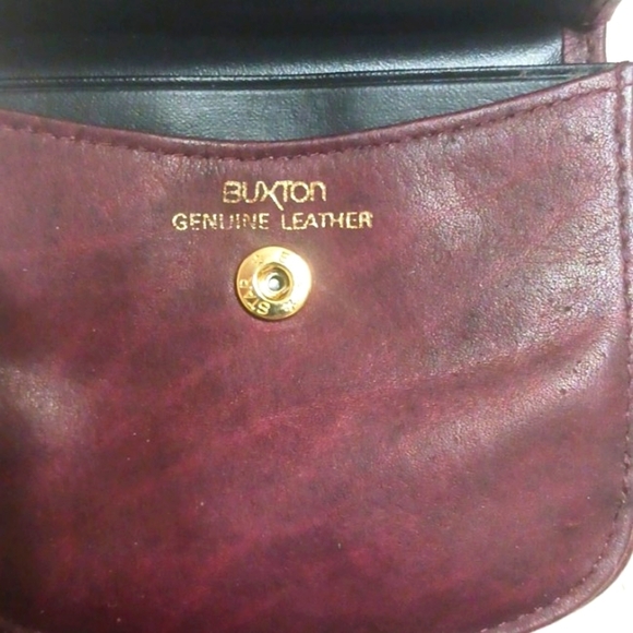 Buxton Burgundy Leather Wallet and Change Purse - Picture 12 of 14